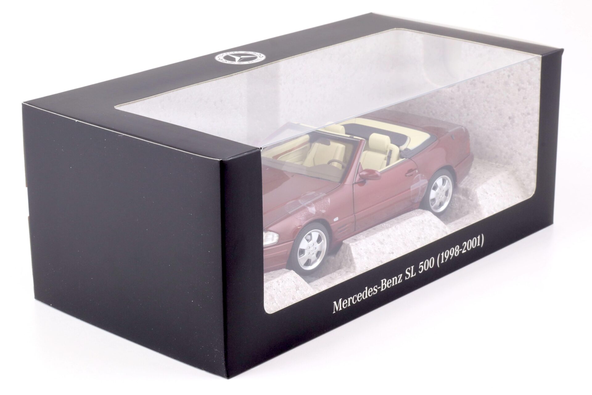 1:18 Norev Mercedes SL 500 R129 Convertible Facelift amber red DEALER VERSION