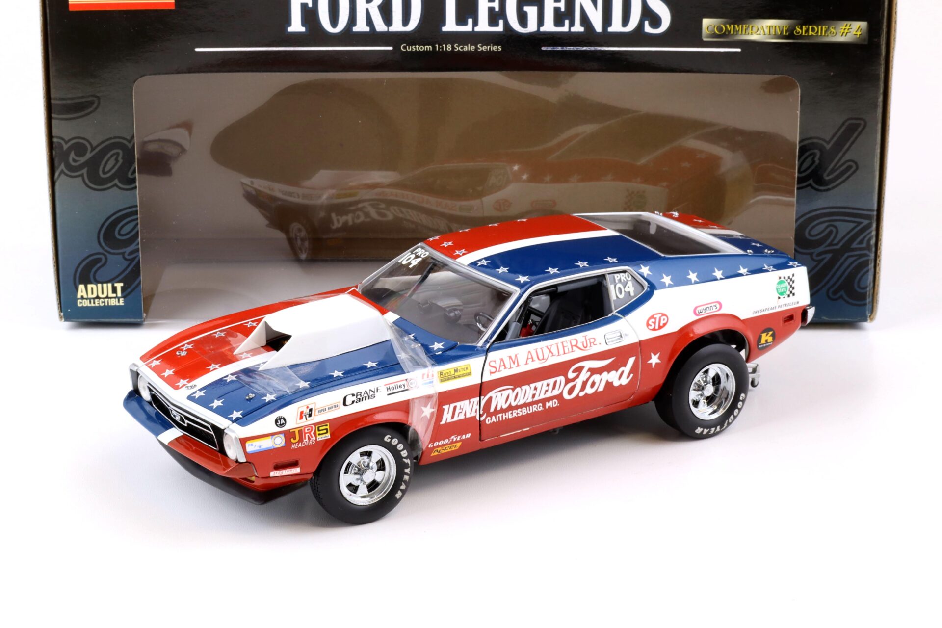 1:18 Sun Star 1971 Ford Mustang The Ultimate Pro Stocker red / blue / white