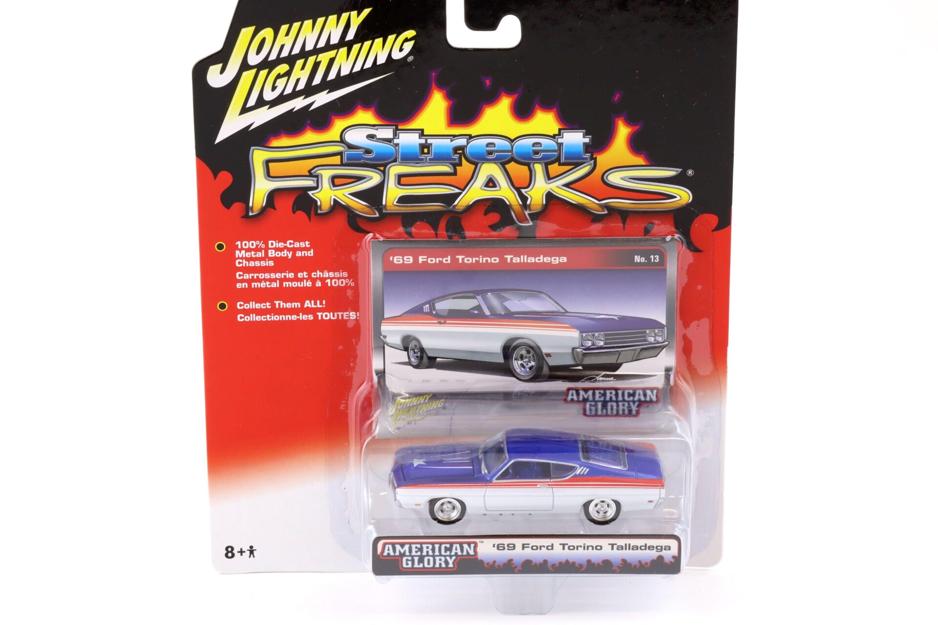 1:64 Johnny Lightning Street Freaks 50301B American Glory 1969 Ford Torino Talladega