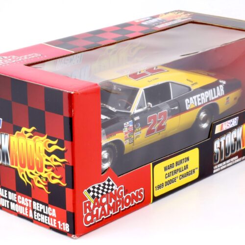 1:18 ERTL Racing Champions 1969 Dodge Charger Ward Burton Caterpillar #22 Stockrods yellow / black