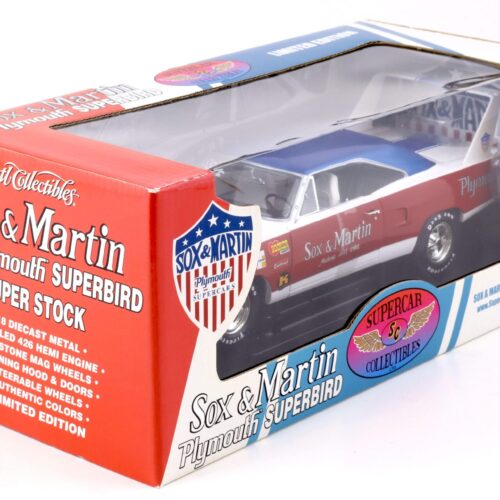 1:18 ERTL Supercar Collectibles Sox & Martin Plymouth Superbird blue / white / red