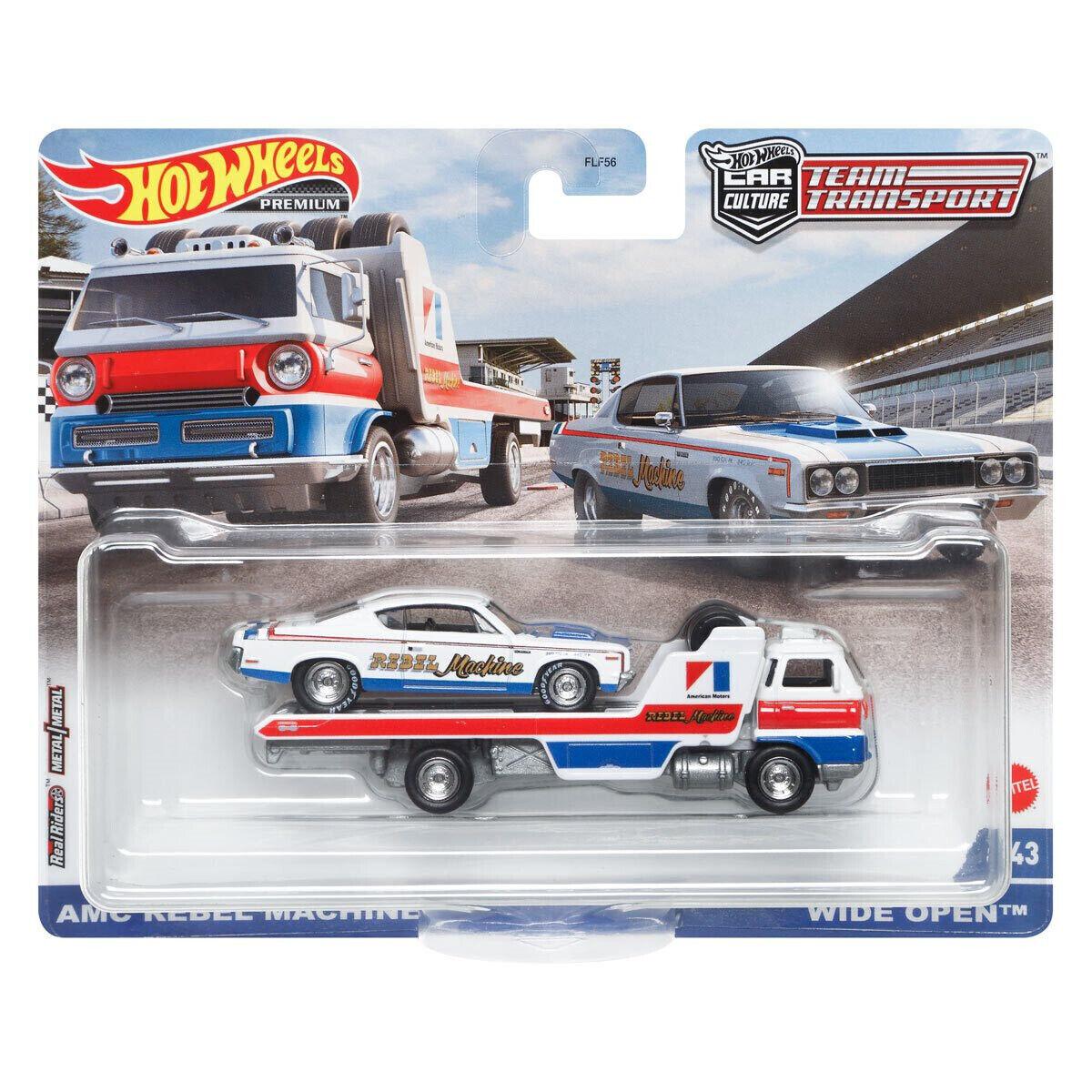 ID 74877 orig.jpg 1:64 Hot Wheels Premium Team Transport AMC Rebel Machine & Wide Open #43