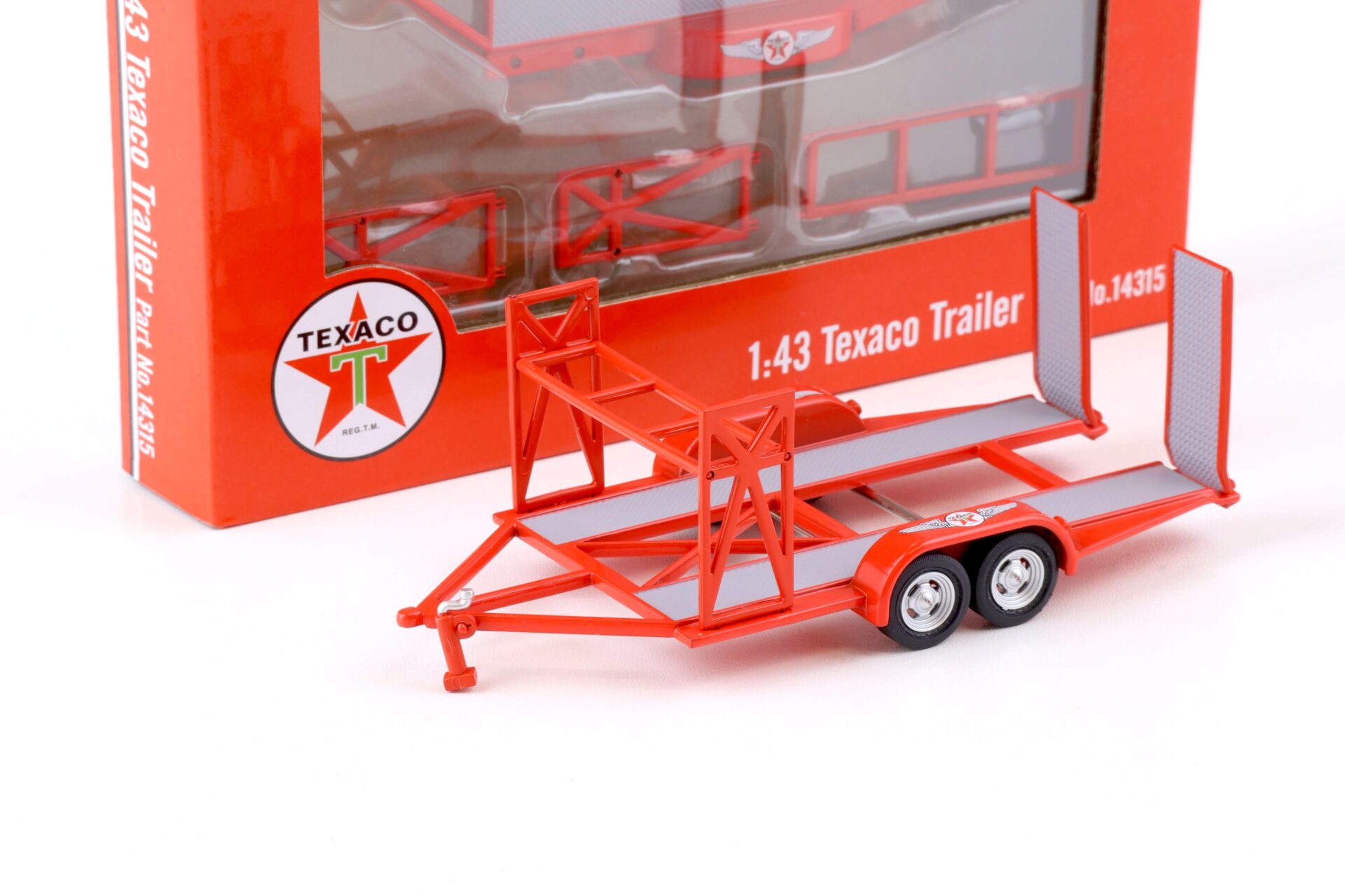 1:43 GMP Tandem Car Trailer Anhänger TEXACO red Diorama Zubehör