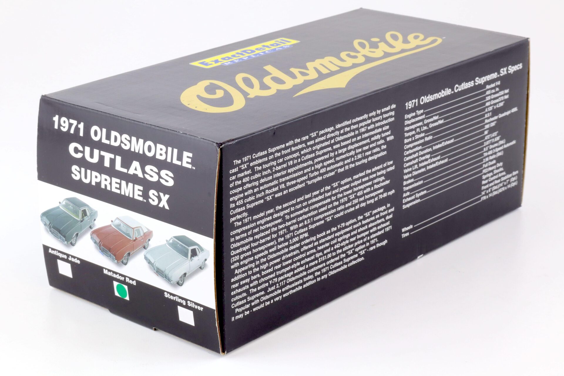 1:18 Exact Detail 1971 Oldsmobile Cutlass Supreme SX Coupe Matador red