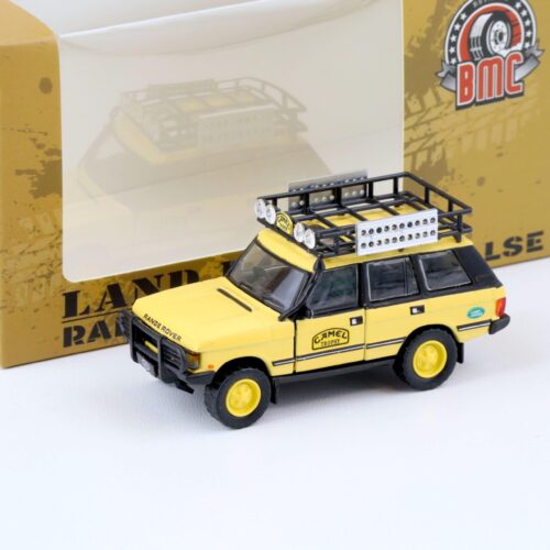 1:64 BMC BM Creations 1992 Range Rover Classic LSE RHD Camel Trophy yellow