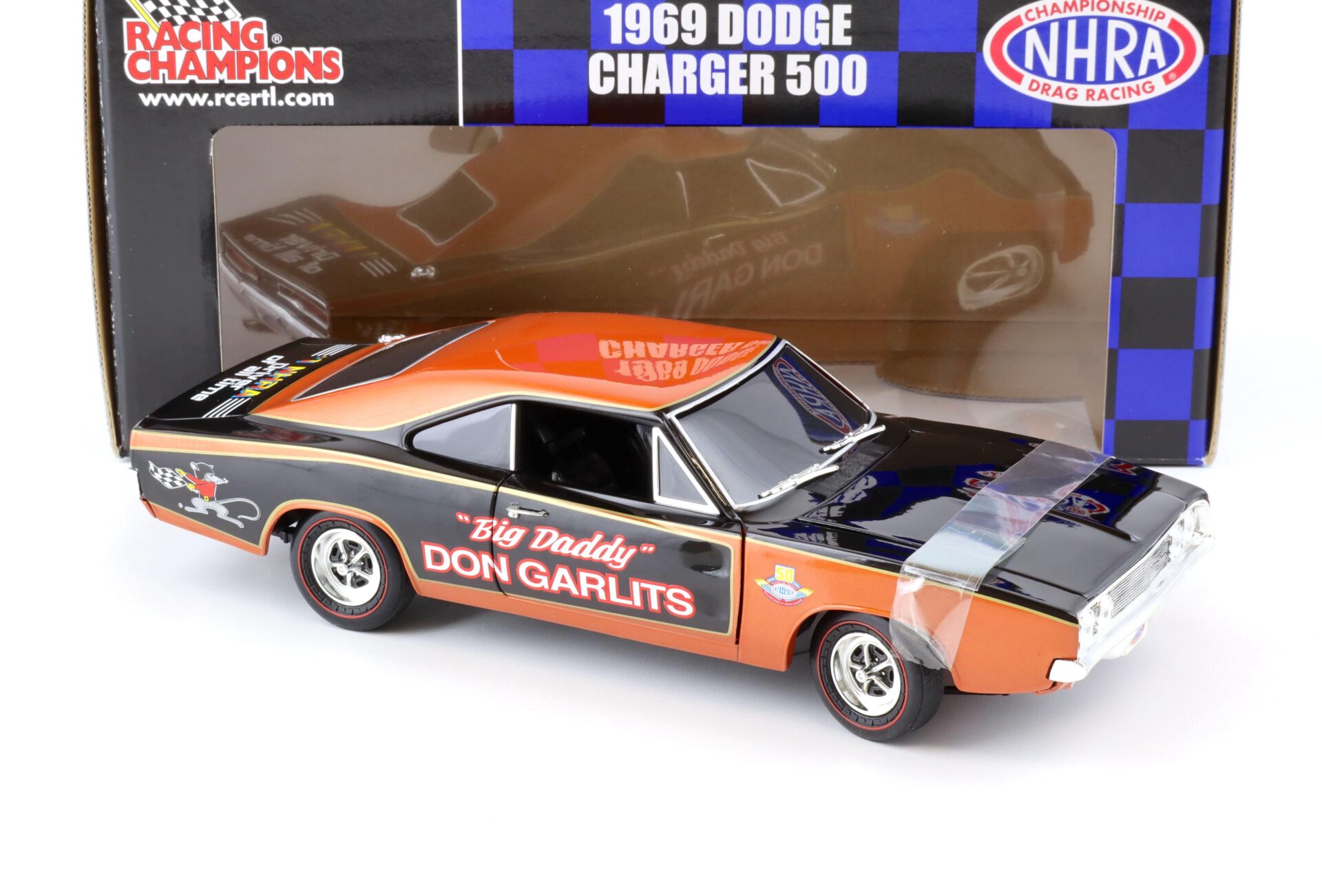 1:18 ERTL 1969 Dodge Charger 500 Don Garlits BIG DADDY NHRA orange/ black