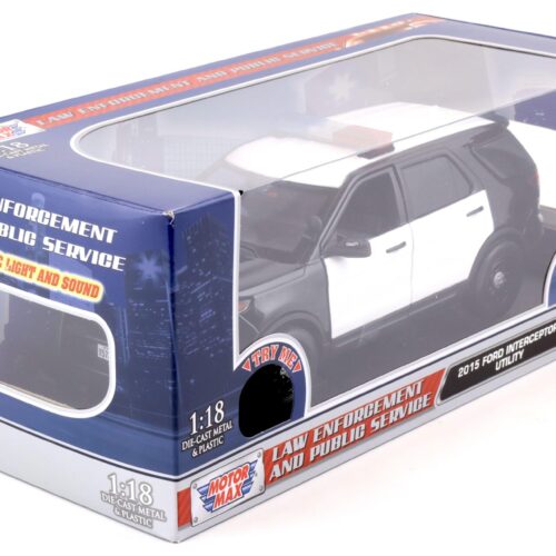 1:18 Motor Max 2015 Ford Intercopter Utility Law Enforcement white/ black