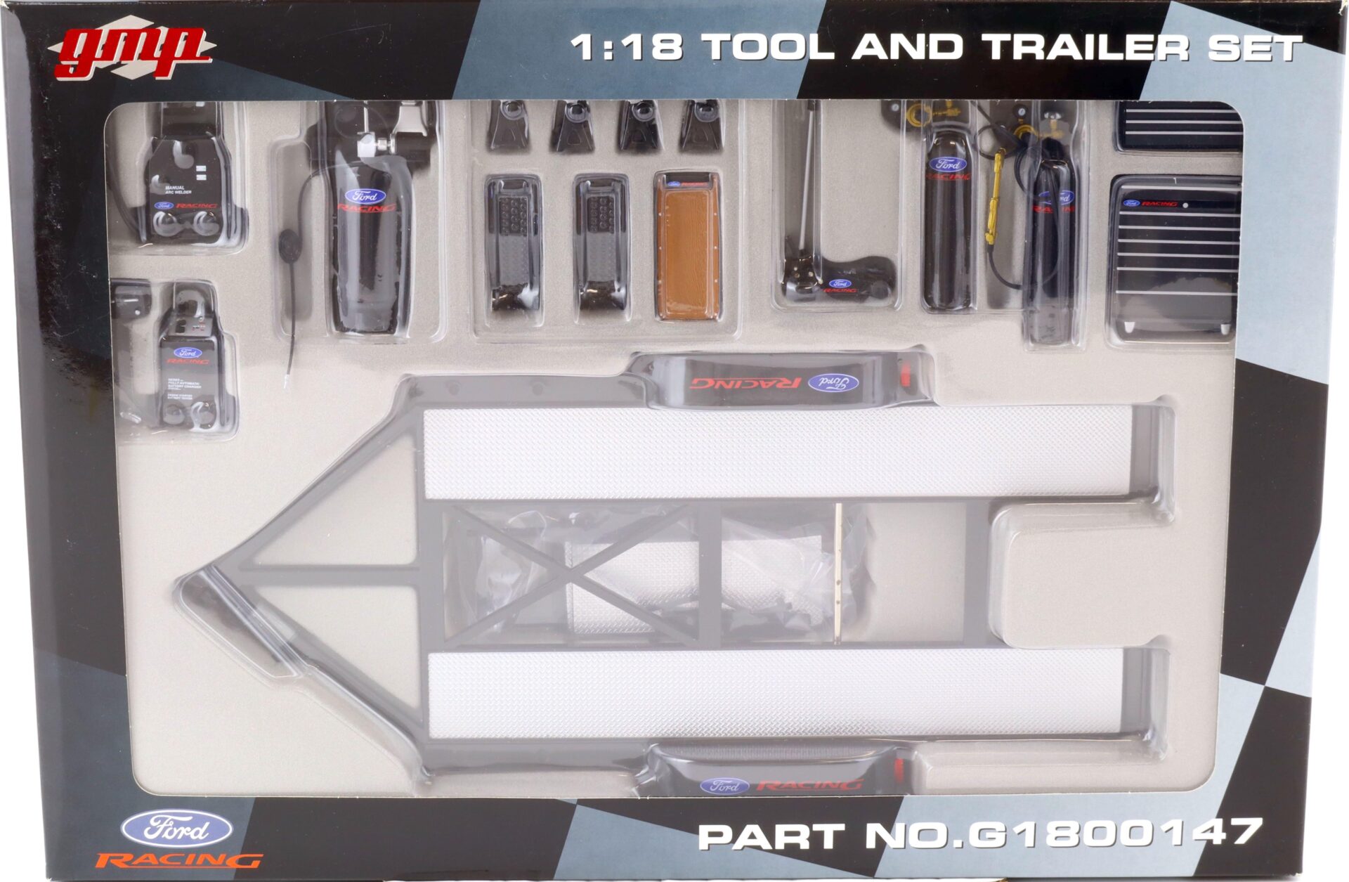 ID 76442 orig.jpg 1:18 GMP SHOP TOOL and Trailer SET Ford Racing black G1800147
