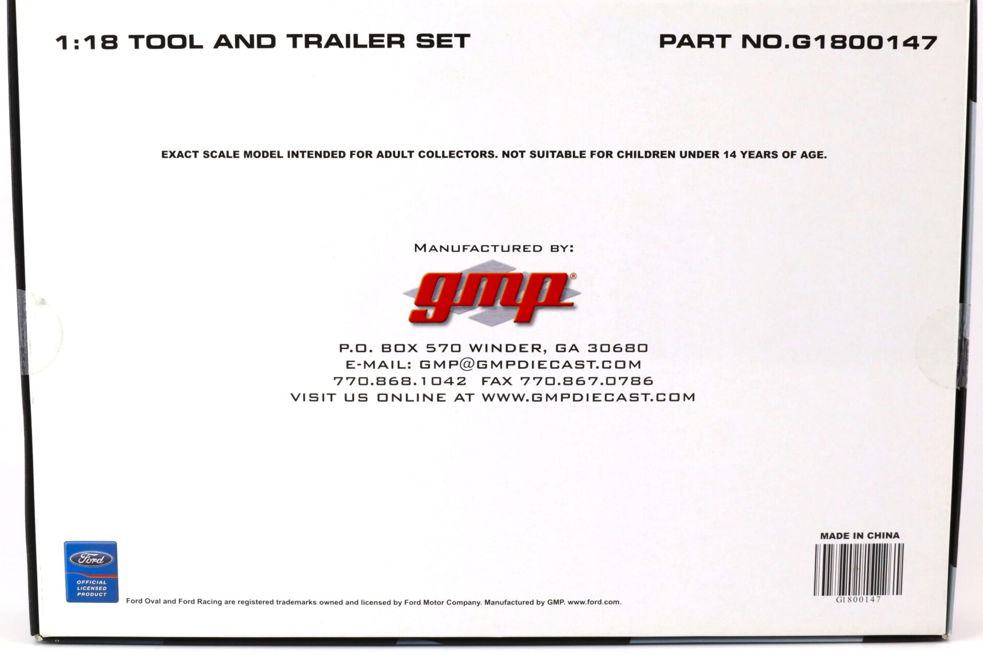 1:18 GMP SHOP TOOL and Trailer SET Ford Racing black G1800147