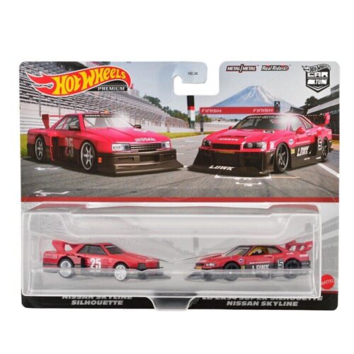 1:64 Hot Wheels 2023 Premium 2-Pack Nissan Skyline Supersilhouette + ER34 Skyline