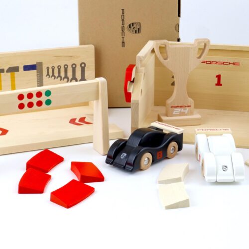 Original Porsche Drivers Selection Race Track Starter Set Holzspielzeug Rennbahn
