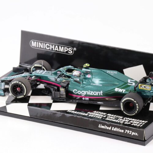 1:43 Minichamps Aston Martin Cognizant F1 Team AMR21 Vettel Monaco GP 2021