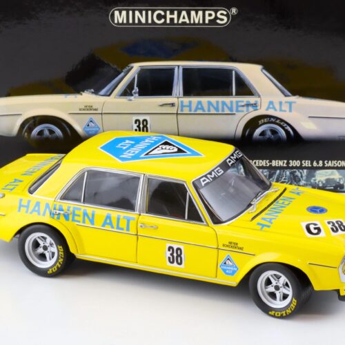1:18 Minichamps Mercedes 300 SEL 6.8 Saisonfinale 1971 H.Heyer #38 Hannen Alt yellow