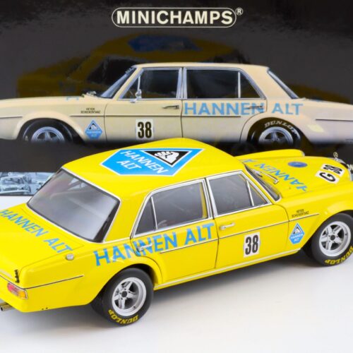 1:18 Minichamps Mercedes 300 SEL 6.8 Saisonfinale 1971 H.Heyer #38 Hannen Alt yellow