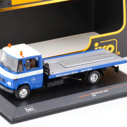 1:43 IXO Mercedes L608 D Pritsche Abschleppen Mercedes Service blue 1980