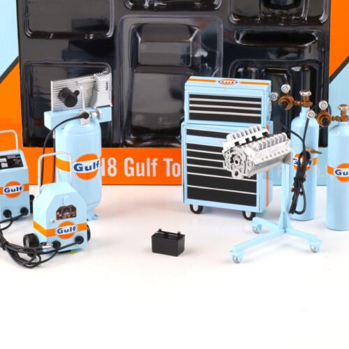 1:18 GMP GULF Oil SHOP Tool Set #1 Diorama Zubehör blue/orange 18872