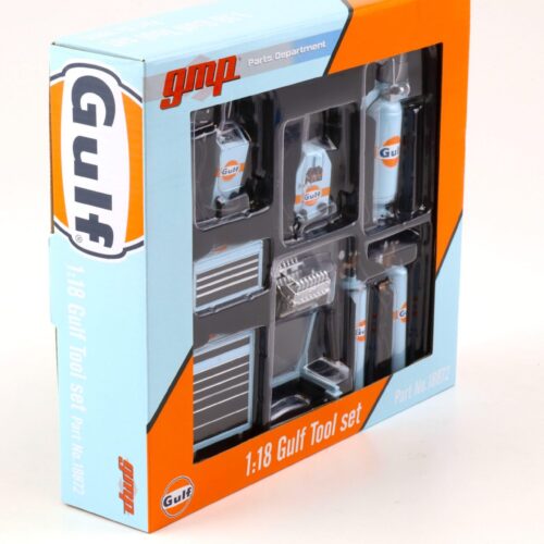 1:18 GMP GULF Oil SHOP Tool Set #1 Diorama Zubehör blue/orange 18872