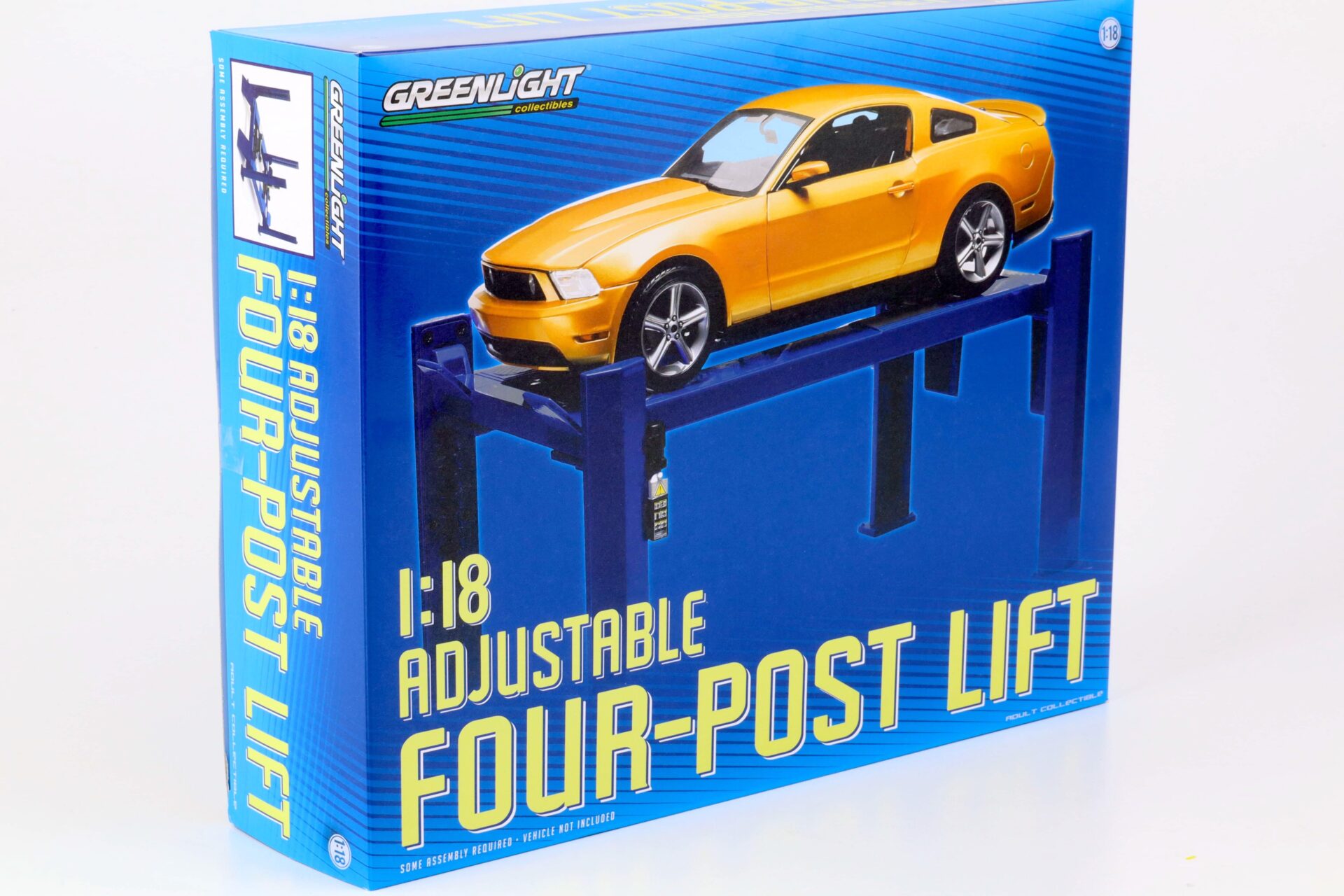 1:18 Greenlight Adjustable FOUR-POST Lift Hebebühne Zubehör blue