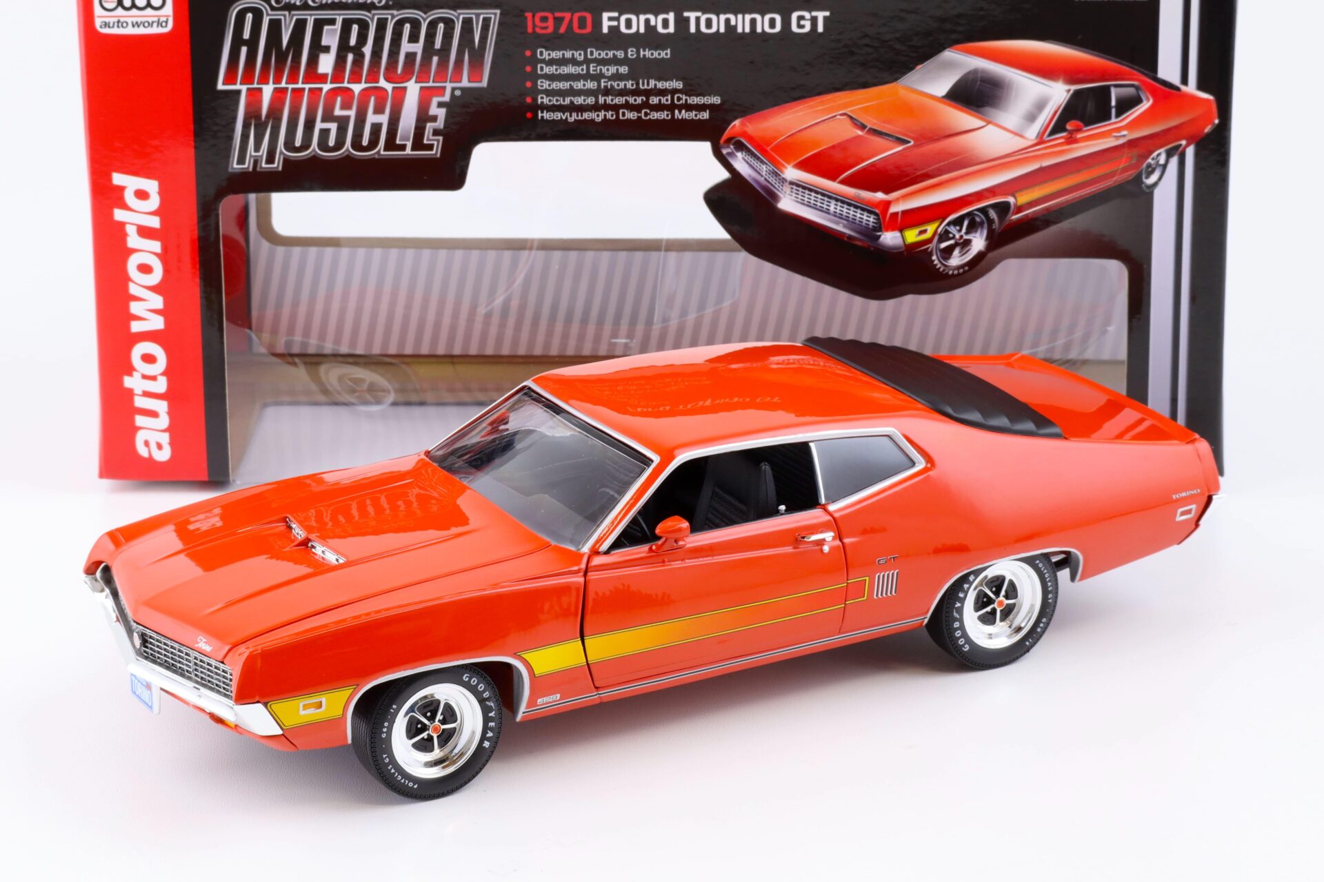 1:18 Auto World 1970 Ford Torino GT Coupe orange