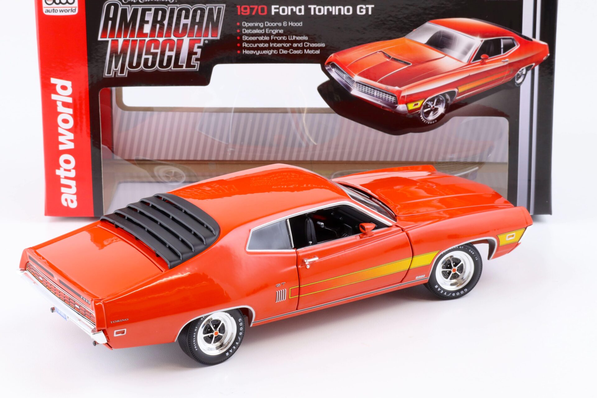 1:18 Auto World 1970 Ford Torino GT Coupe orange