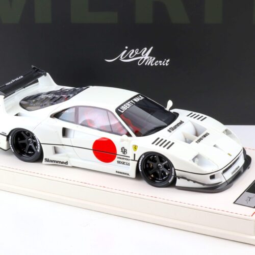 1:18 Ivy Model Merit Ferrari F40 LB Works LBWK white/ glow blue - Limited 88 pcs.
