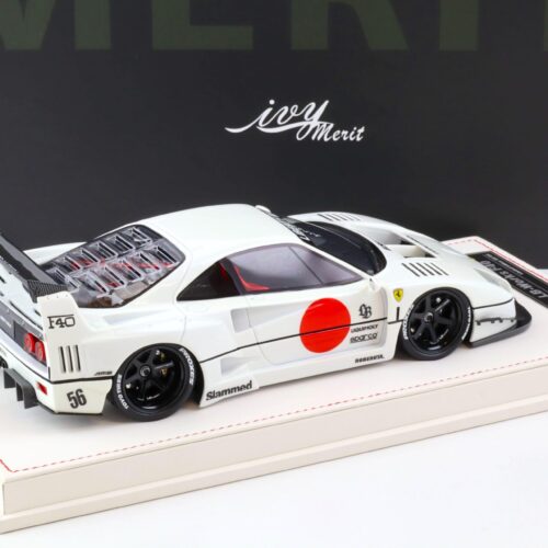1:18 Ivy Model Merit Ferrari F40 LB Works LBWK white/ glow blue - Limited 88 pcs.