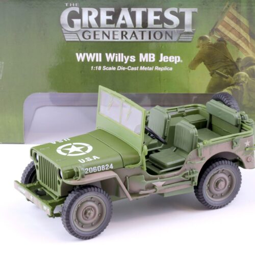 1:18 Auto World 1941 WWII Willys MB Jeep US Army green olive Dirty Version