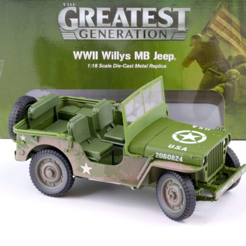1:18 Auto World 1941 WWII Willys MB Jeep US Army green olive Dirty Version