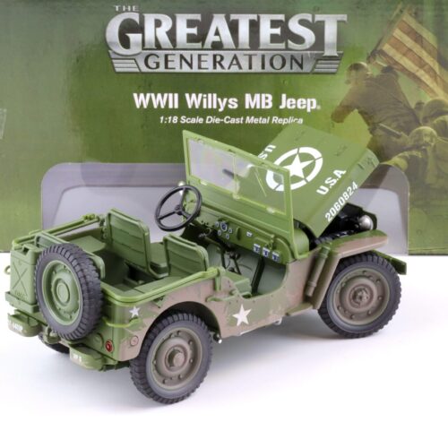 1:18 Auto World 1941 WWII Willys MB Jeep US Army green olive Dirty Version