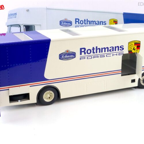 1:18 Schuco Mercedes O317 Renntransporter ROTHMANS PORSCHE white/ blue