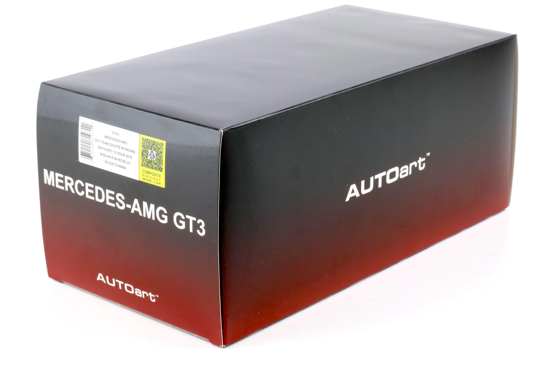 1:18 AUTOart Mercedes AMG GT3 Team Gruppe M Racing #999A Bathurst 12h 2019