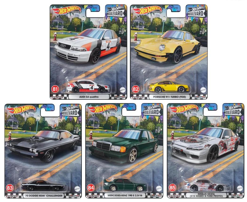 1:64 Hot Wheels Boulevard Series 2023 Car Culture Premium Pack 5 pcs. 979S Audi, Porsche