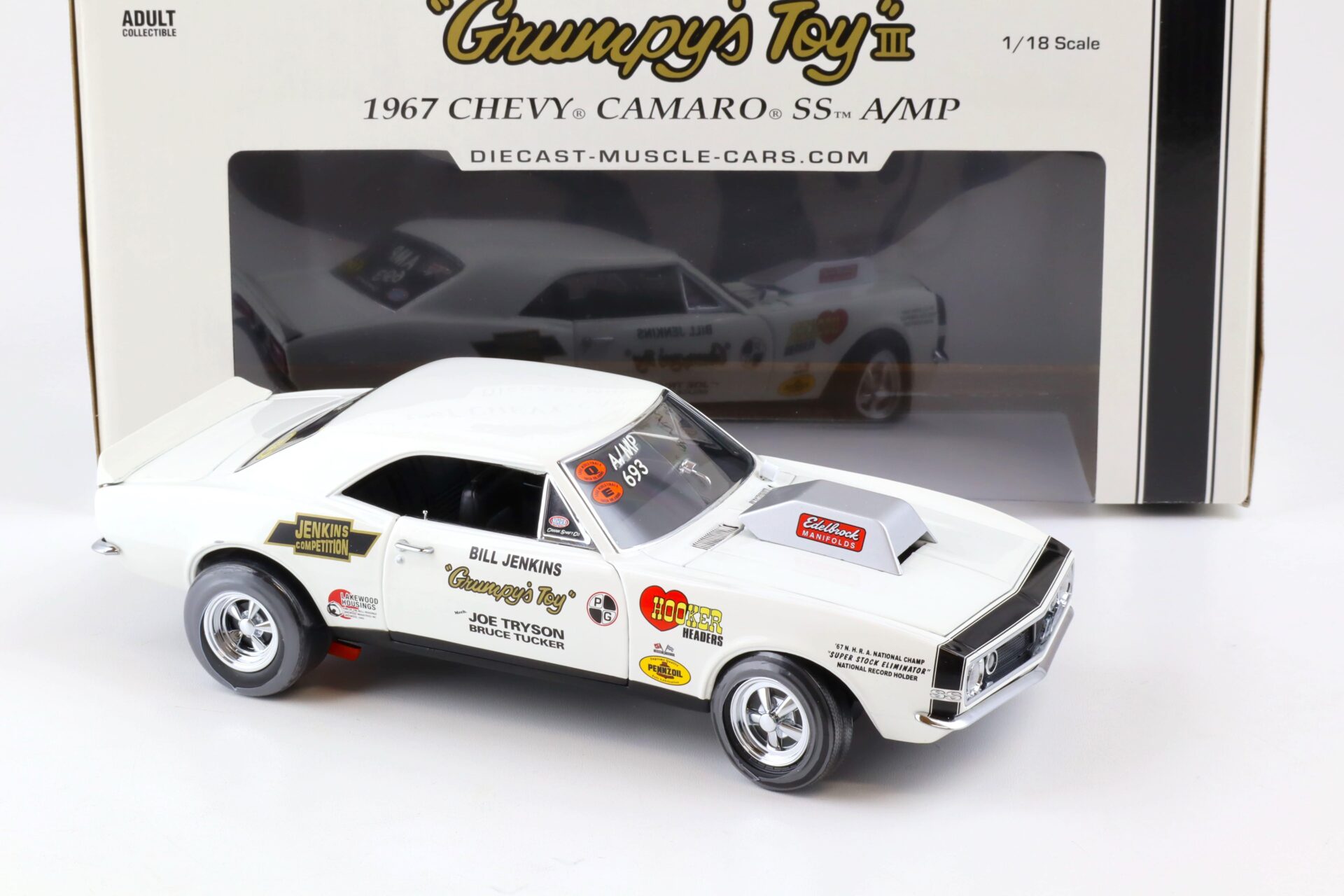 1:18 Precision 1967 Chevrolet Camaro SS A/MP GrumpyÂ´s Toy III Bill Jenkins white