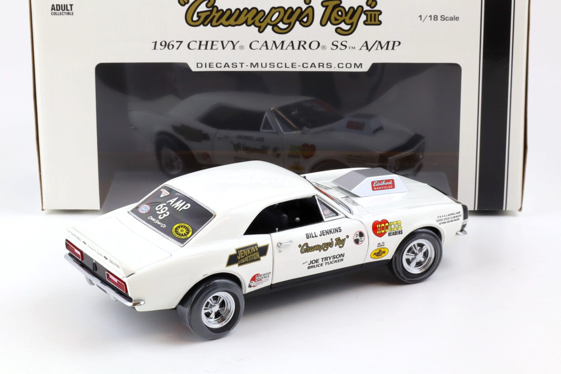 1:18 Precision 1967 Chevrolet Camaro SS A/MP GrumpyÂ´s Toy III Bill Jenkins white