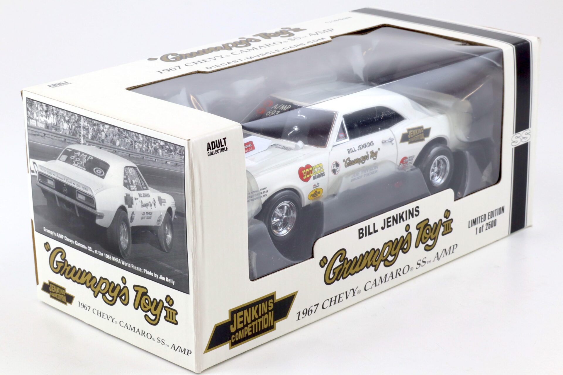 1:18 Precision 1967 Chevrolet Camaro SS A/MP GrumpyÂ´s Toy III Bill Jenkins white