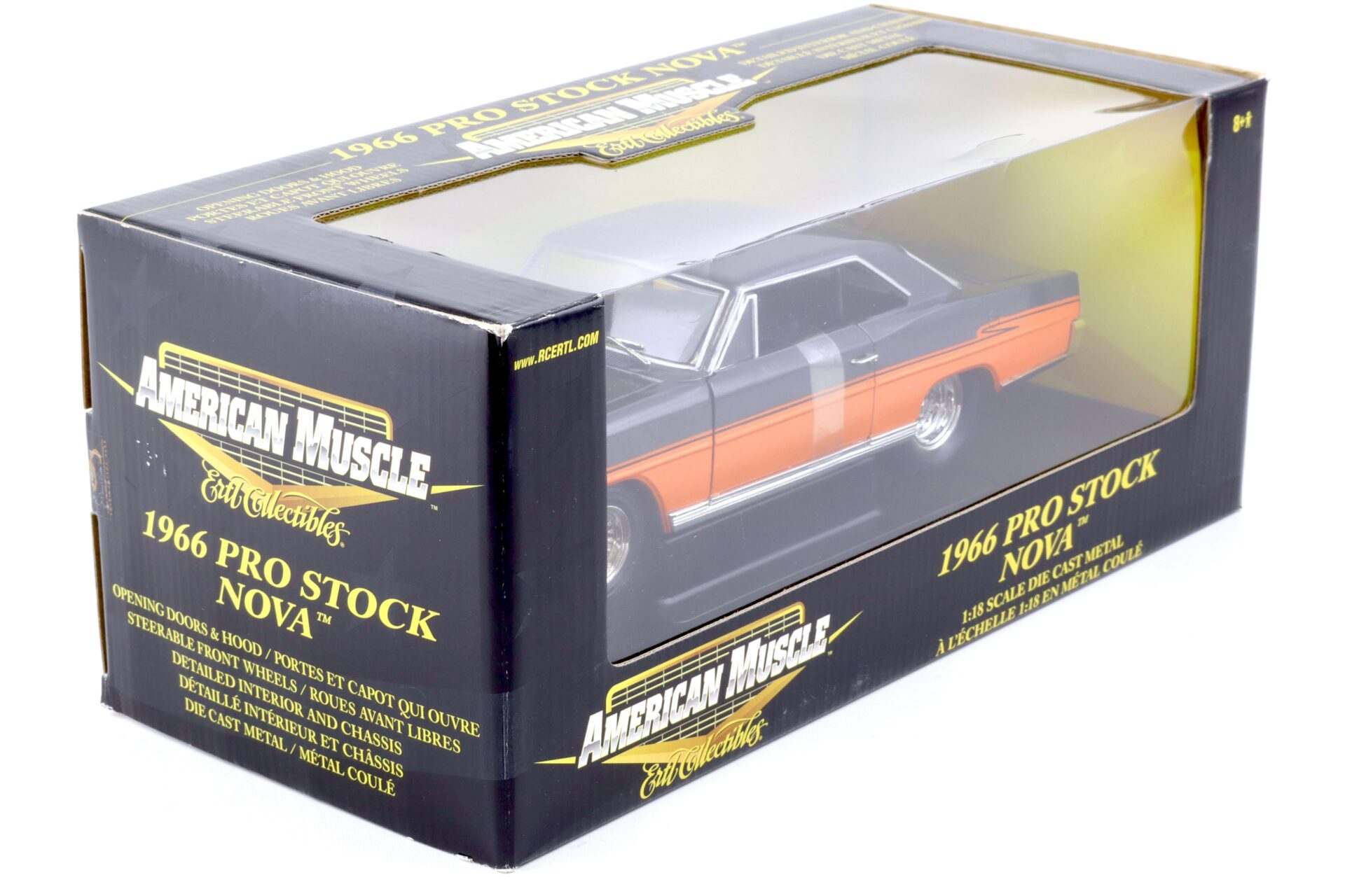 1:18 ERTL 1966 Chevrolet Nova PRO STOCK Coupe grey metallic/ orange