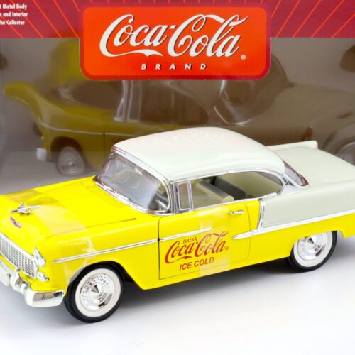 1:18 Johnny Lightning 1955 Chevrolet Bel Air COCA COLA yellow/ white