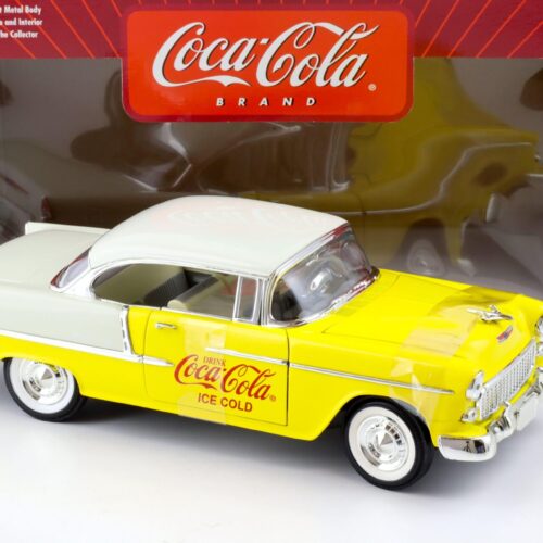 1:18 Johnny Lightning 1955 Chevrolet Bel Air COCA COLA yellow/ white