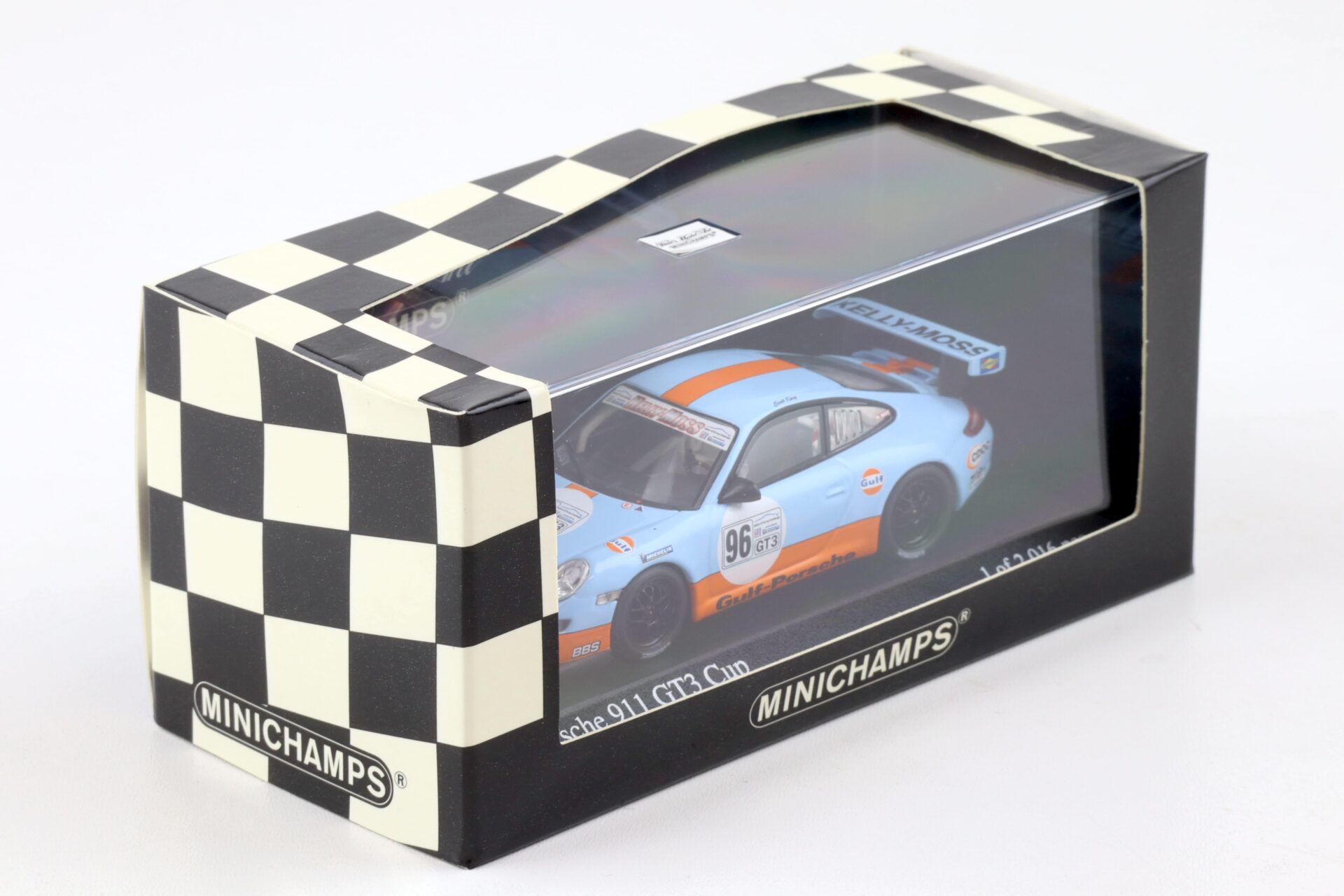 1:43 Minichamps Porsche 911 (997) GT3 CUP Sebring 2006 Scott Kuss GULF #96