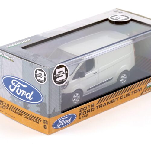 1:43 Greenlight 2016 Ford Transit Custom V362 VAN Kasten moondust silver