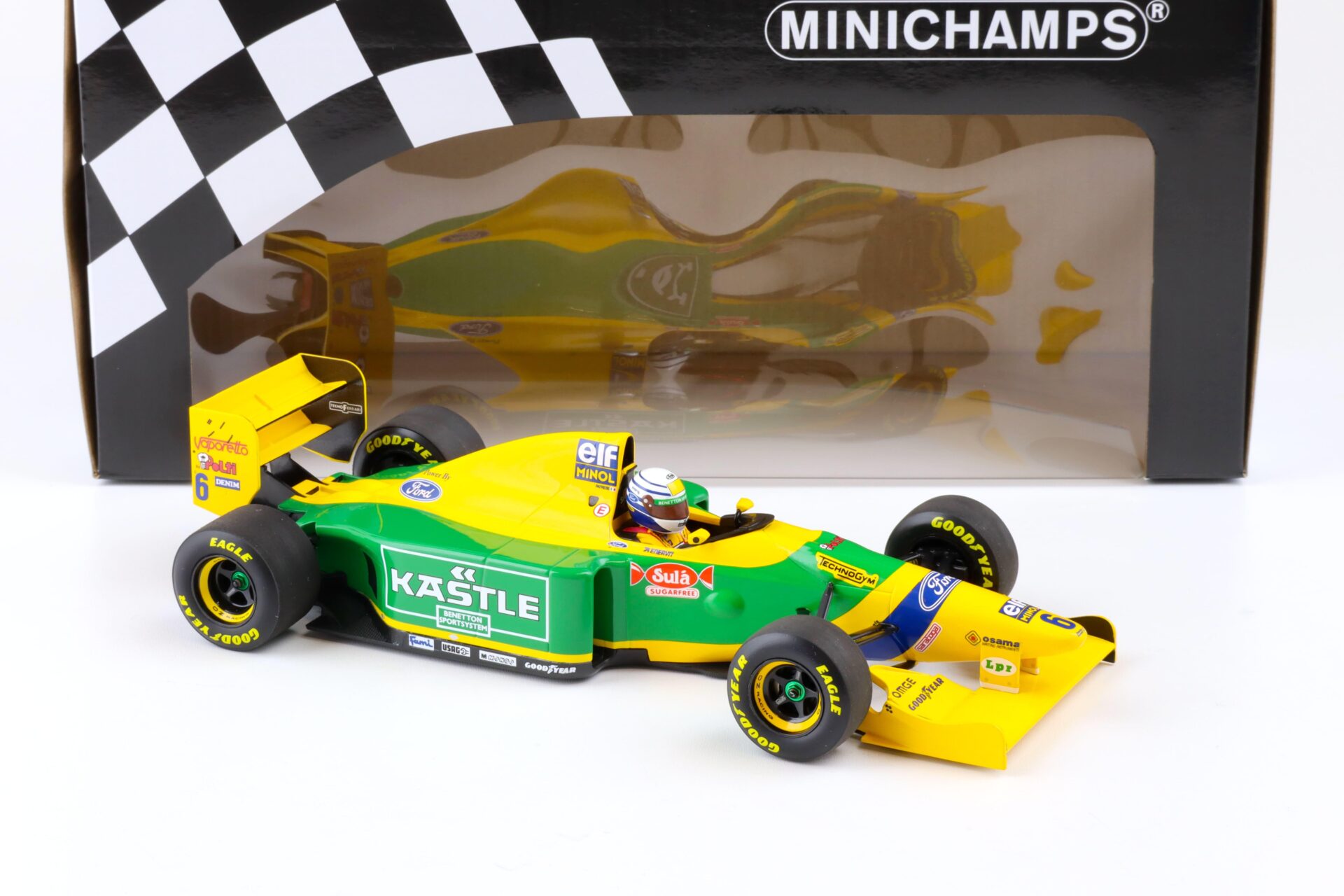 1:18 Minichamps Benetton Ford B193 R.Patrese 3rd Place British GP 1993 - Limited 150 pcs.