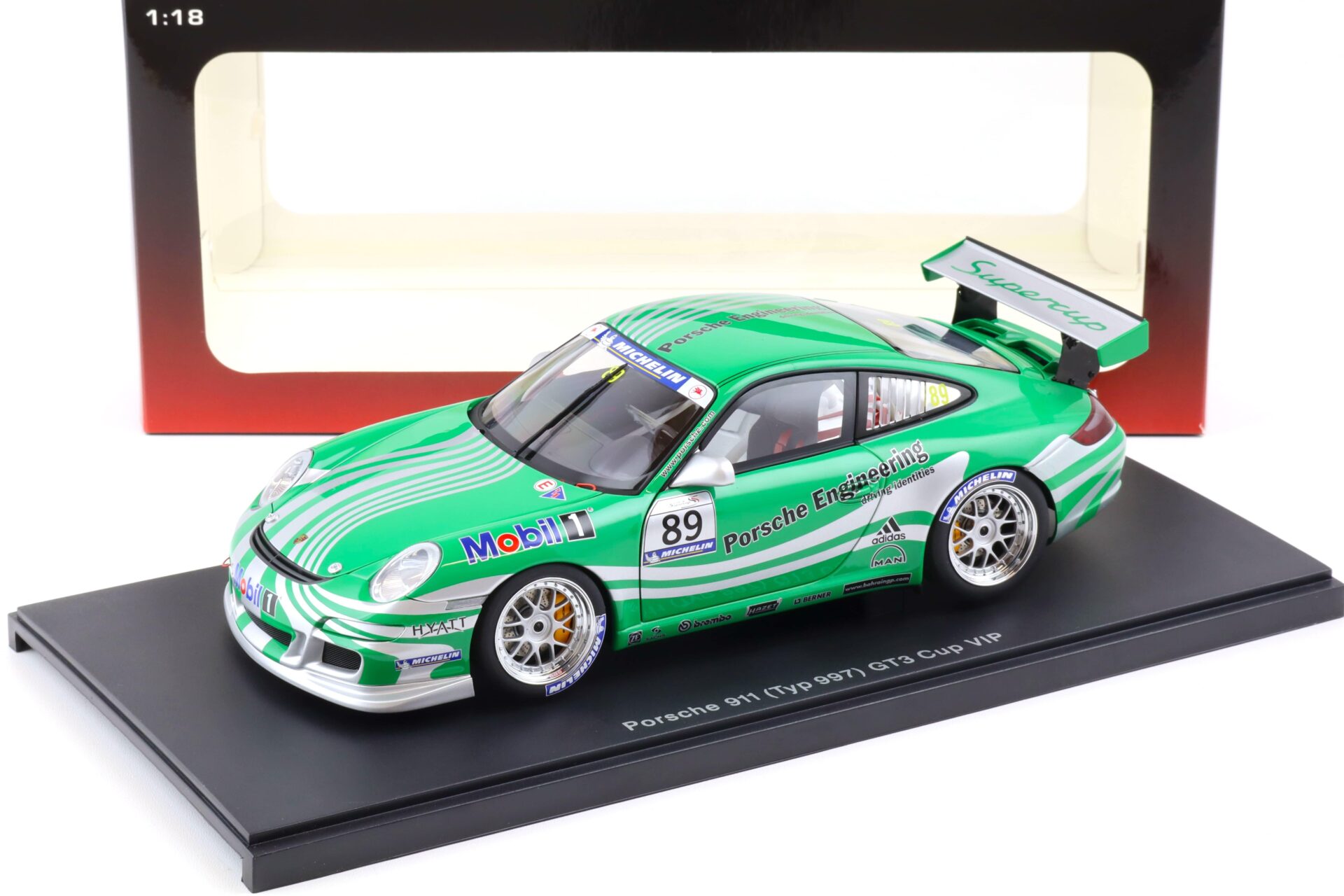 1:18 AUTOart Porsche 911 (997) GT3 CUP 2006 #89 VIP green Livery 80682