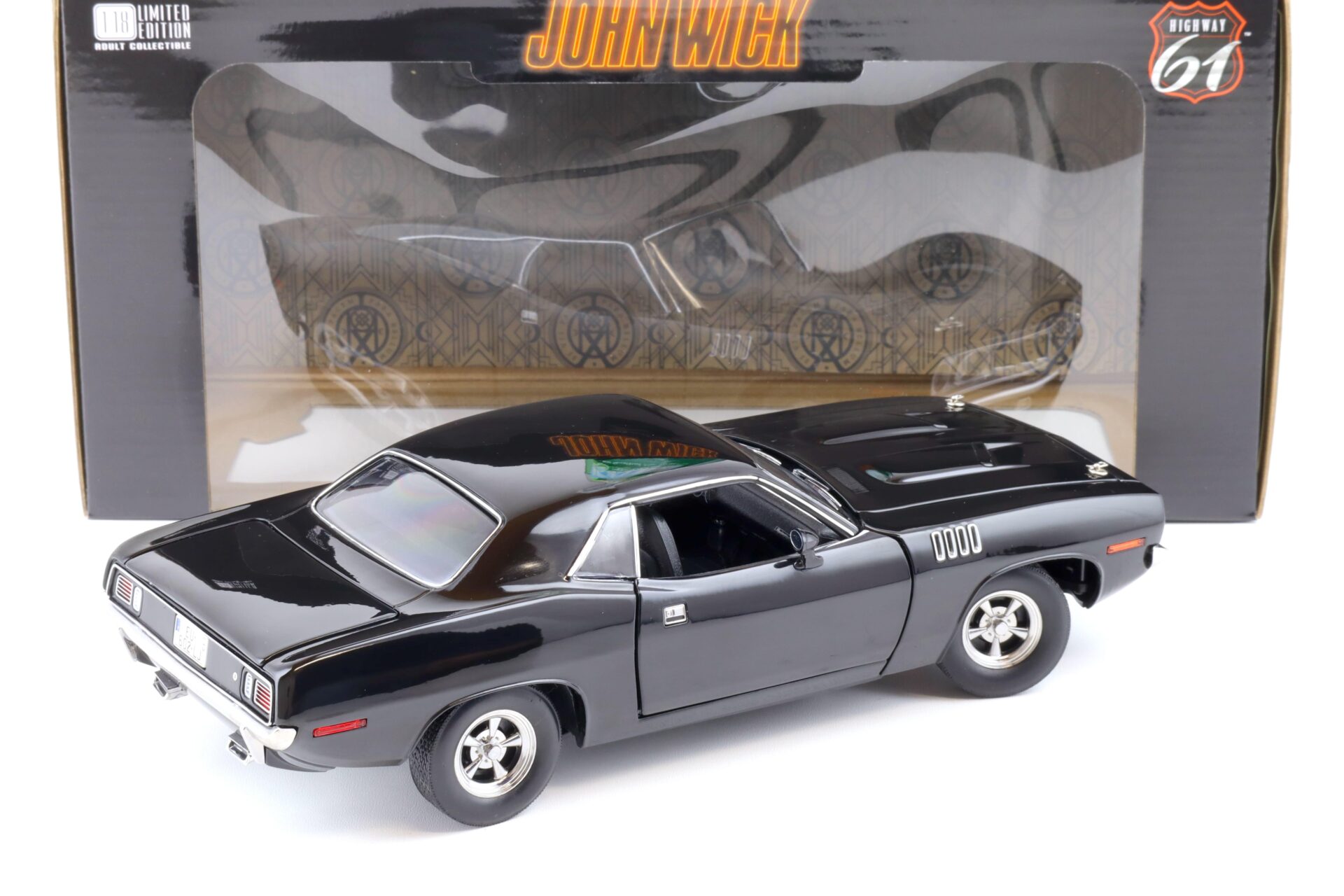 1:18 Highway61 Plymouth Cuda Coupe black JOHN WICK Chapter 4