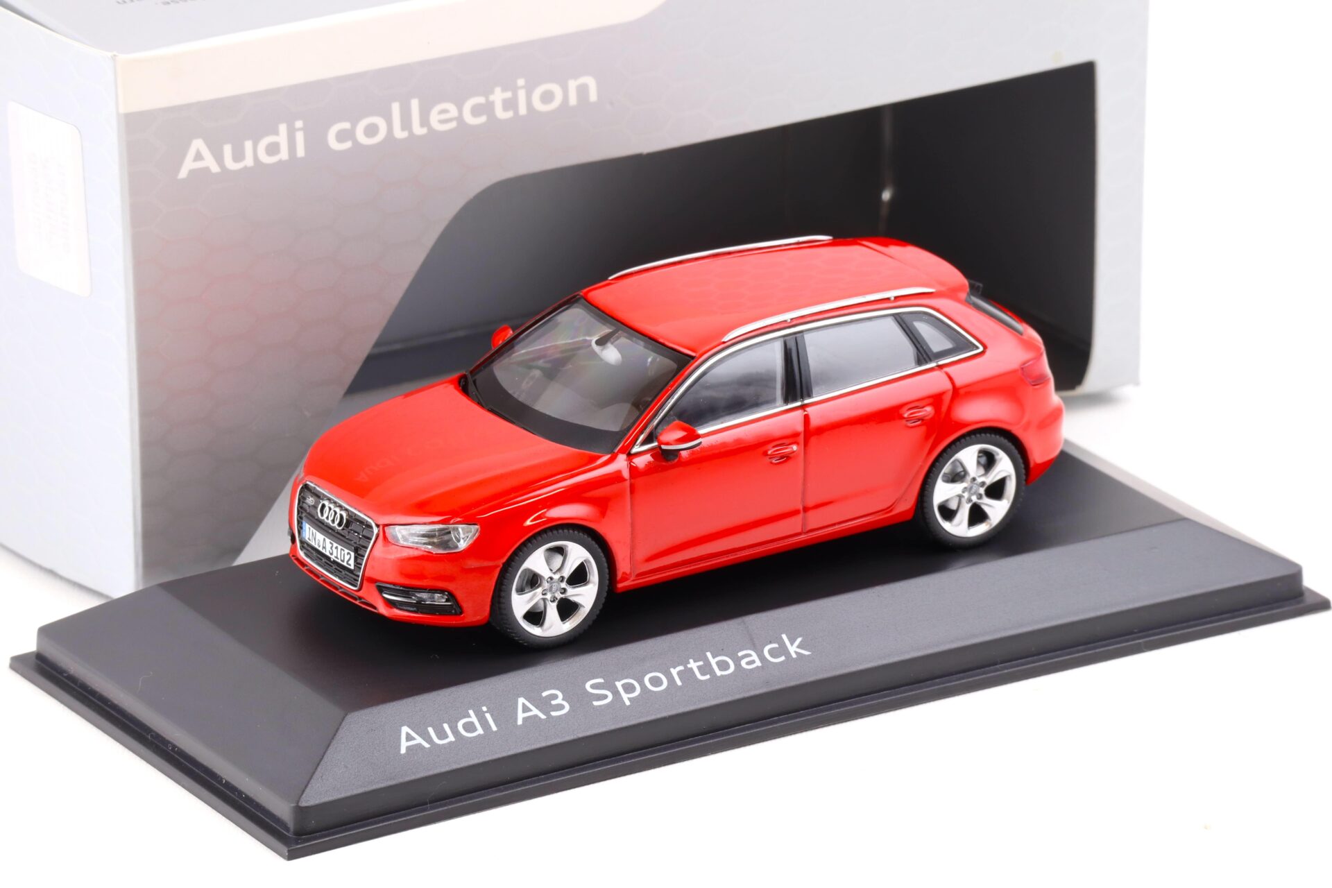ID 85085 orig.jpg 1:43 Schuco Audi A3 Sportback Misano red 2012 DEALER VERSION