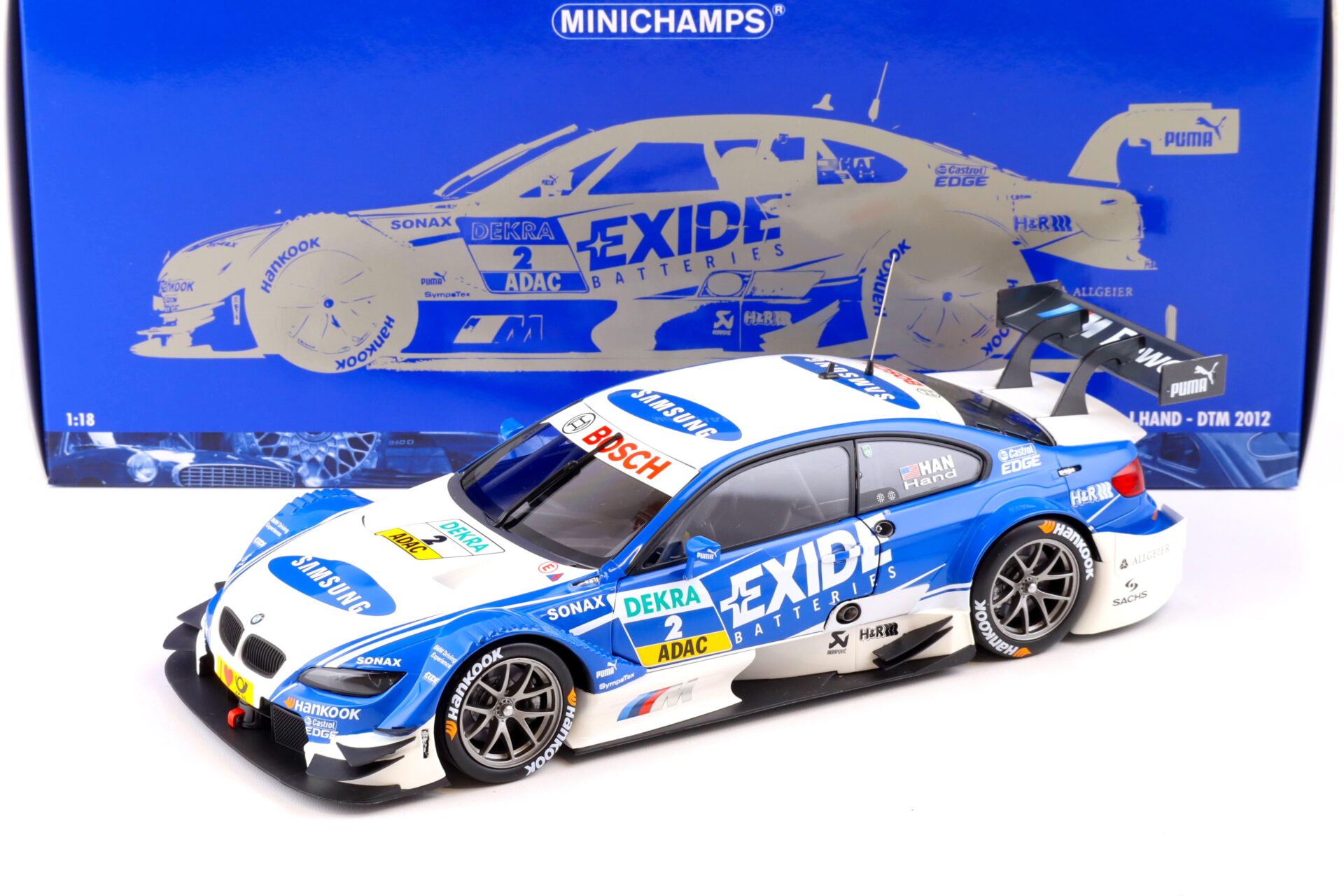 1:18 Minichamps BMW M3 E92 DTM BMW Team RMG J.Hand DTM 2012 Exide #2
