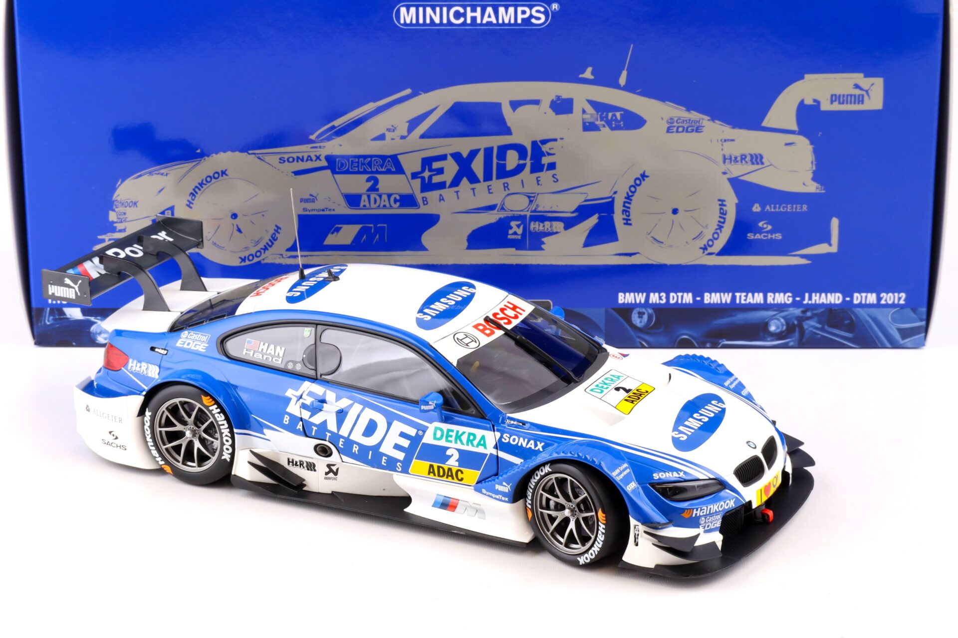 1:18 Minichamps BMW M3 E92 DTM BMW Team RMG J.Hand DTM 2012 Exide #2