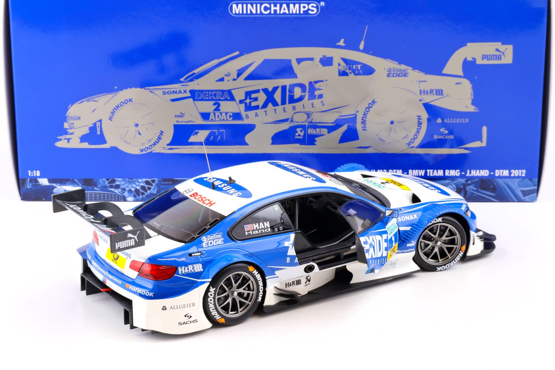 1:18 Minichamps BMW M3 E92 DTM BMW Team RMG J.Hand DTM 2012 Exide #2