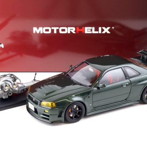 1:18 Motorhelix Nissan Skyline GT-R (R34) NISMO CUSTOMIZED dark green + engine M83408