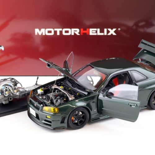 1:18 Motorhelix Nissan Skyline GT-R (R34) NISMO CUSTOMIZED dark green + engine M83408