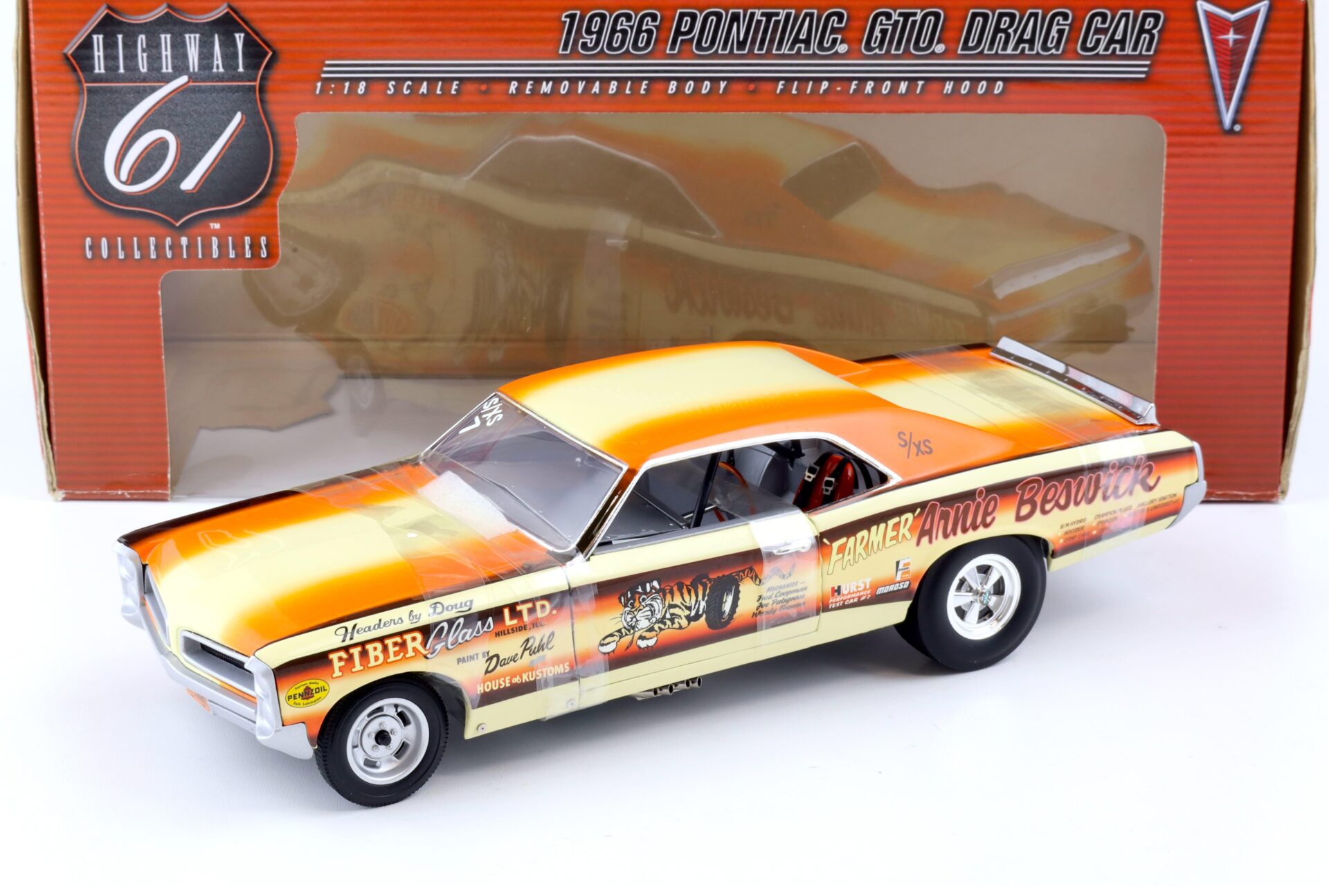1:18 Highway61 Pontiac GTO Drag Car 1966 Farmer Arnie Beswick 50024